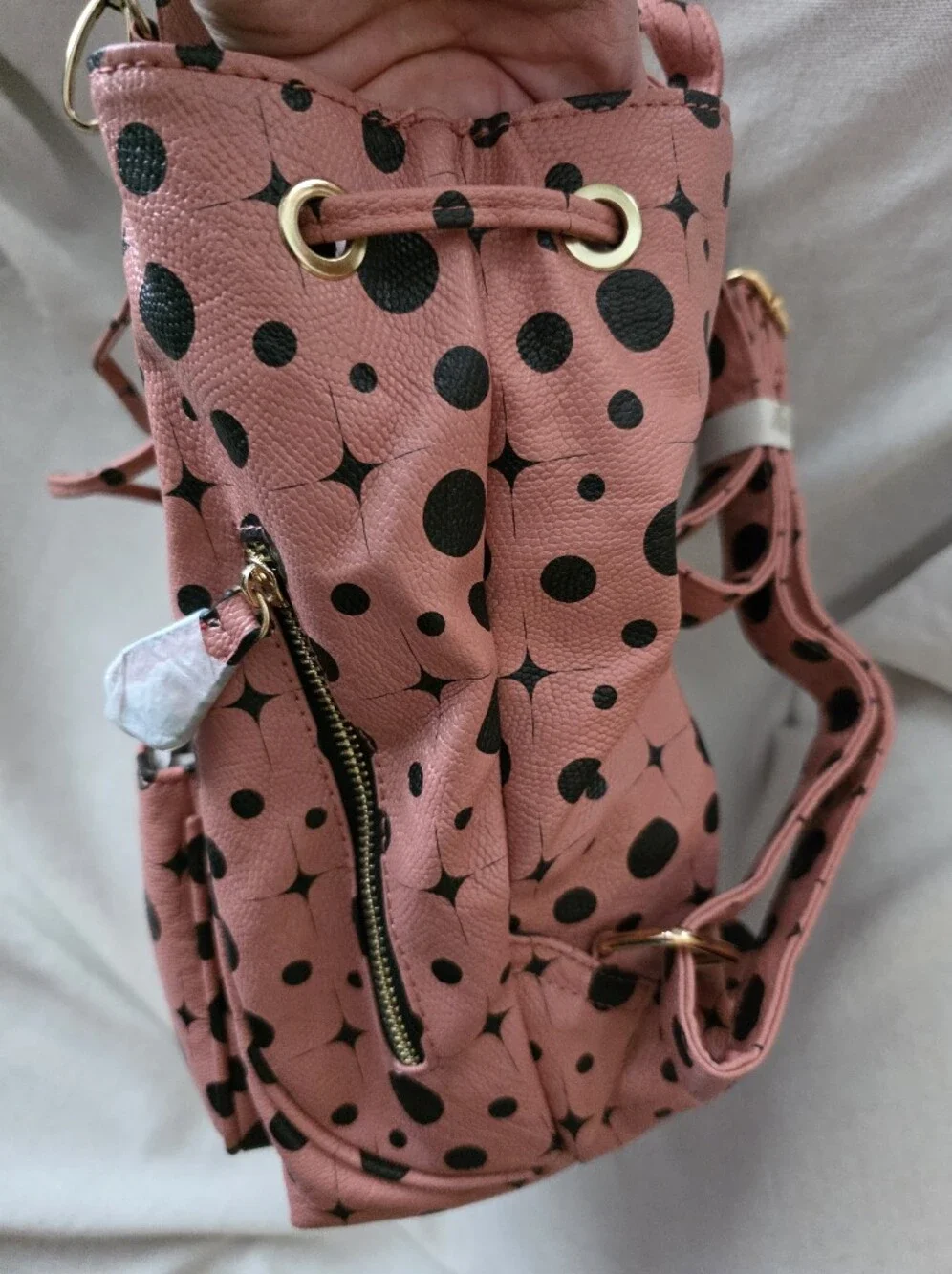Polka Dot Pink Mini Backpack Purse - Women Bags